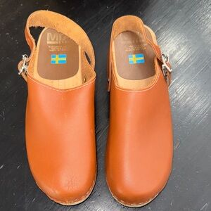 MIA Brown Leather Clogs